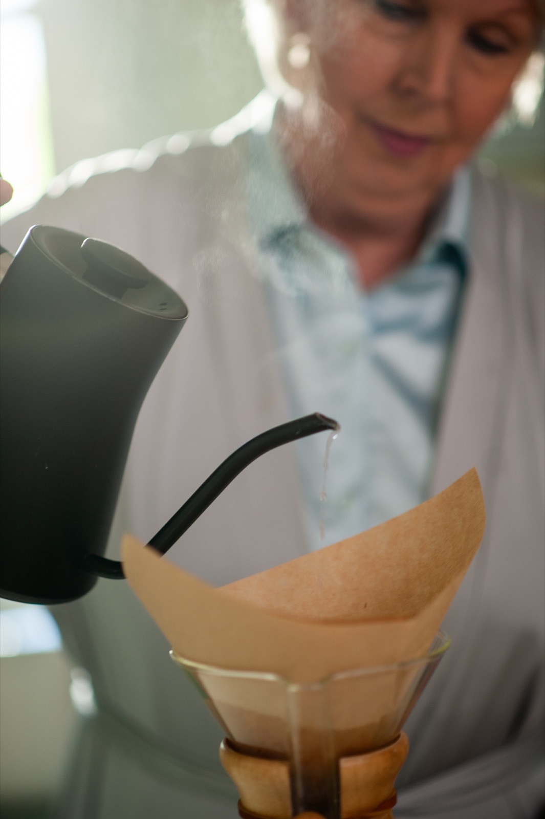 Pouring liquid into the cup